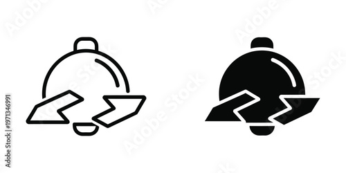 Contrasting styles of recycling and prohibition symbols on waste containers