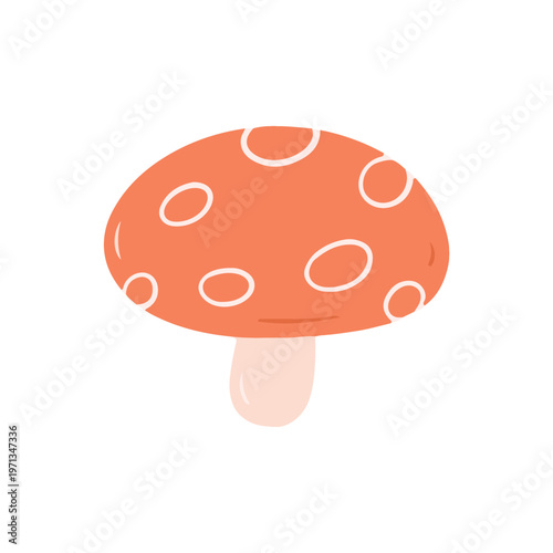 Red Spotted Mushroom Fungus Illustration