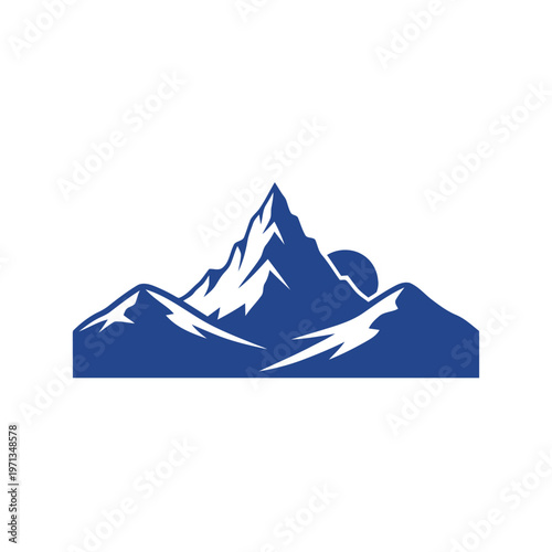 Majestic Mountain Peak Silhouette Vector Art - A Symbol of Adventure and Natural Grandeur