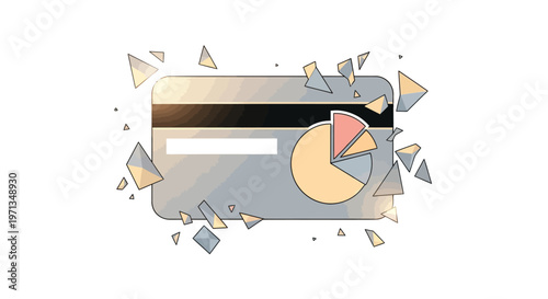 Credit Card Shattering with Pie Chart Data, Financial Breakdown