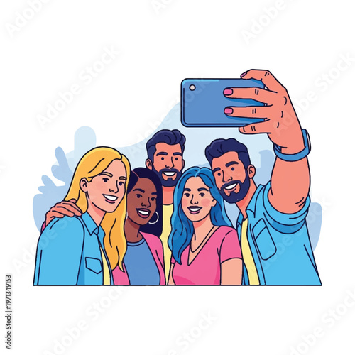 Group of Friends Taking Selfie Together 1.