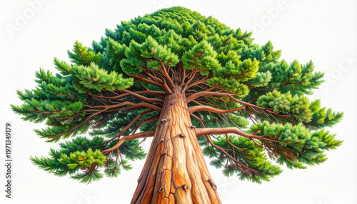 Graceful cypress tree illustration: cupressus aromatic beauty