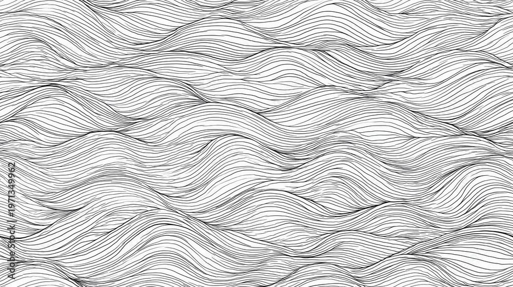 Obraz premium Seamless pattern of abstract waves creating line art. Seamless pattern of abstract waves with flowing lines creating a modern background