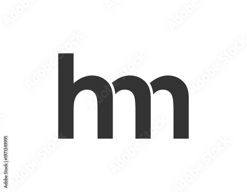 HM creative geometric initial based modern and minimal logo. Letter h m trendy fonts.