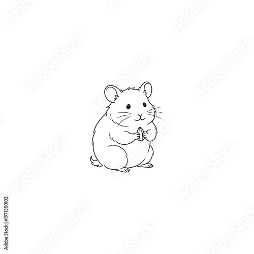 Cute hamster standing on hind legs.