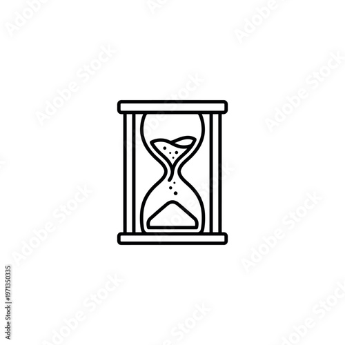 Hourglass with sand timer symbol.