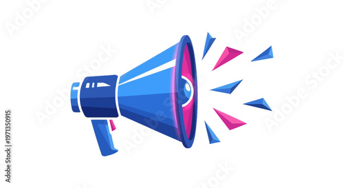 Megaphone Announcing with Sound Waves - Announcement and Promotion Icon