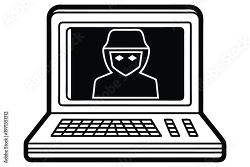 Vintage Cyber Security Concept: Pixel Art Terminal Screen with Binary Code Stream