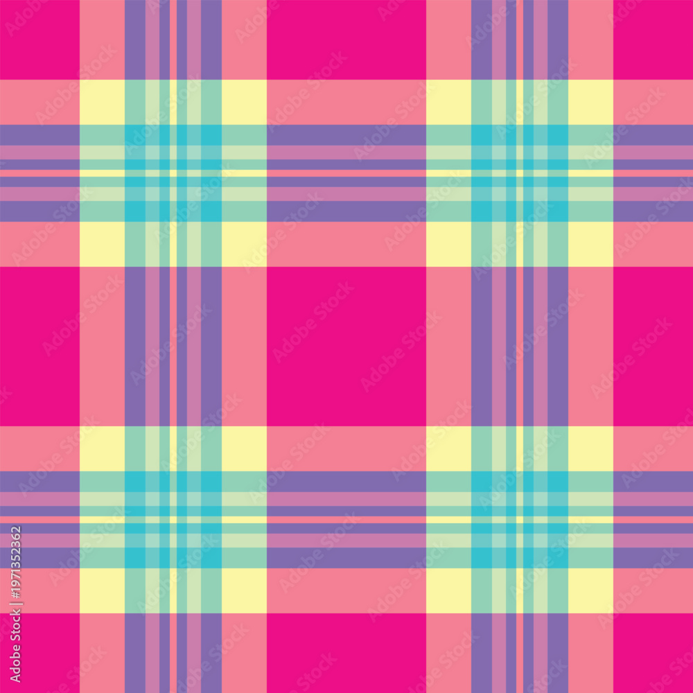 Obraz premium Mexico textile fabric texture, pastel check background tartan. Furry pattern vector plaid seamless in mint and red colors.