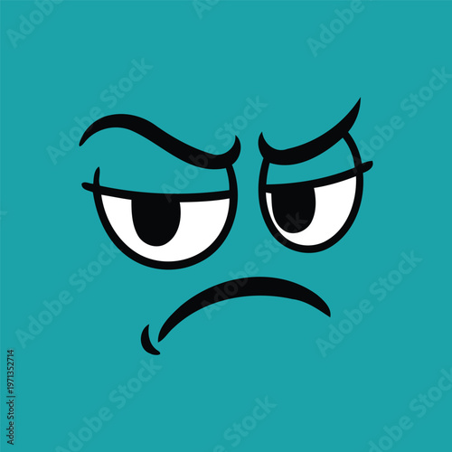 Vector illustration of a dissatisfied face with a frowning expression