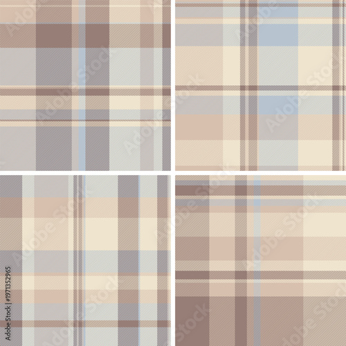 Timeless plaid pattern pack for multipurpose use. Classic tartan designs adapt print and web. Vector quality remains stable.