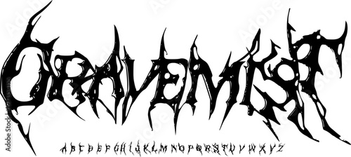 GraveMist Extreme Black Metal Font Alphabet – Chaotic Thorny Display Typeface with Brutal Dark Aesthetic for Death Metal Logos, Underground Branding, Album Covers & Horror Typography Design