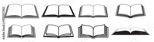 books silhouette white background