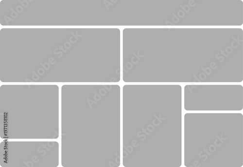 Bento Ui Grid Template. Editable Grid Template for Portfolio, Album, or Presentation Slide. Gradient Presentation Grid Template Abstract Design for Social Media and Business