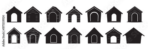 dog house silhouette white background