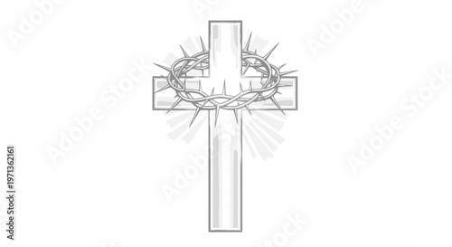 Crown of thorns on a cross.