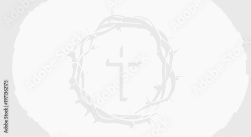Cross in a laurel wreath symbol.