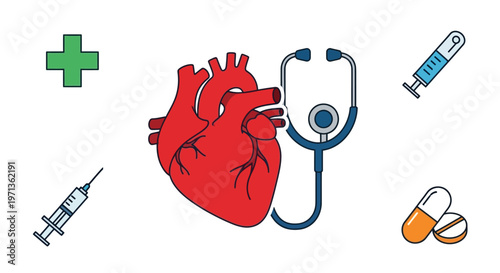 Medical Heart Health Care Concept.