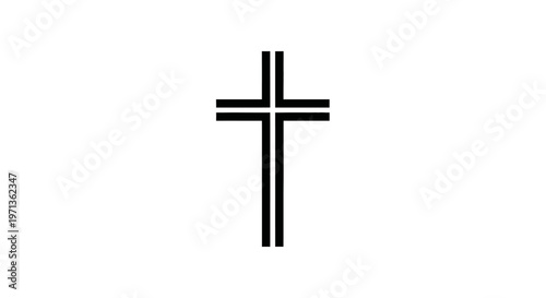 Simple Black Christian Cross Symbol.