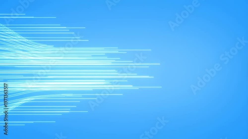 Abstract horizontal data flow lines with glowing streaks on blue background Data Flow Animation