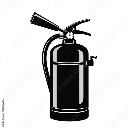 Black fire extinguisher vector