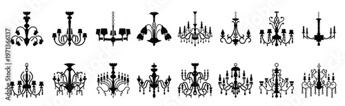 crystal chandelier solid icons