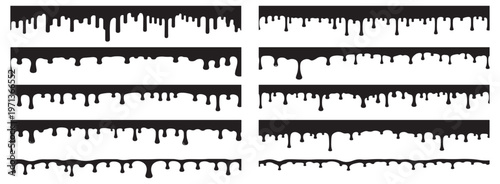 dripping borders silhouette white background