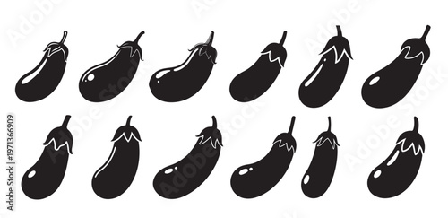Eggplant silhouette white background