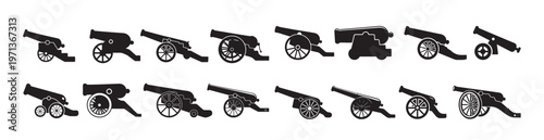 cannon silhouette white background 