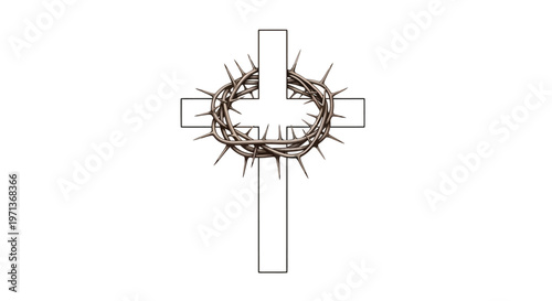 Crown of thorns on a cross.
