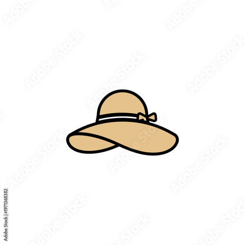 Brown Wide Brimmed Sun Hat.