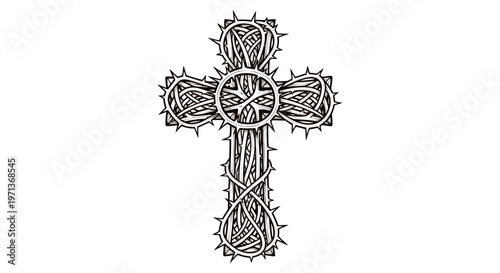 Celtic cross with knotwork design.