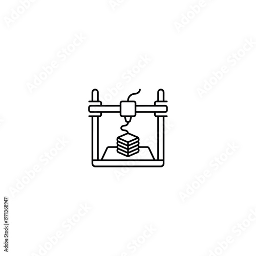 3D printer creating small object.