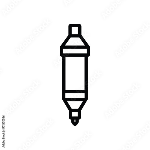 Icon of a highlighter marker with a vector design and chisel tip for writing