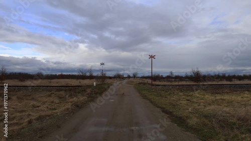 storm clouds over the road