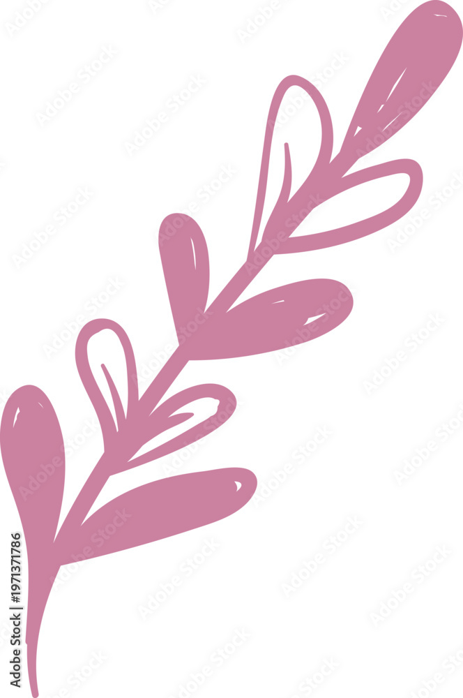 Fototapeta premium Pink Leaves Illustration