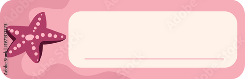 Pink starfish Name Tag Graphic