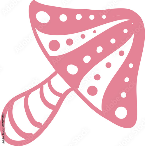 Pink Mushroom Illustration