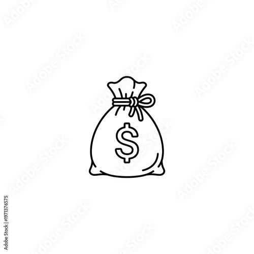 Money bag with dollar sign.