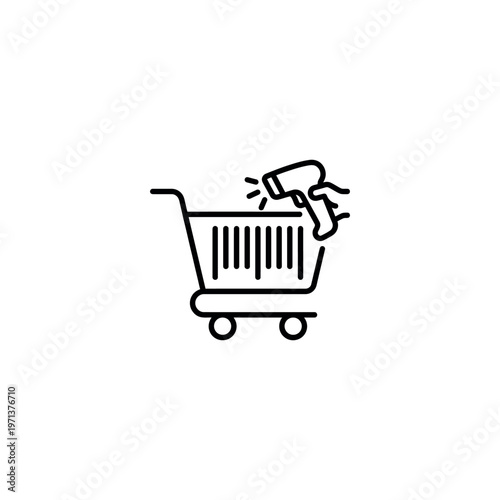 Shopping cart with rolling product.