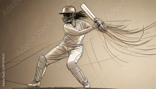 Cricket player in action hitting the ball with bat.