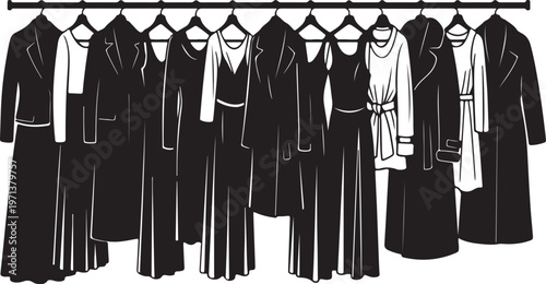 fashion models in evening gowns cocktail dresses sketch silhouettes, glamour femininity beauty elegance