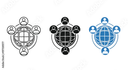 Global network of people connected around the world, representing social connections and international communication