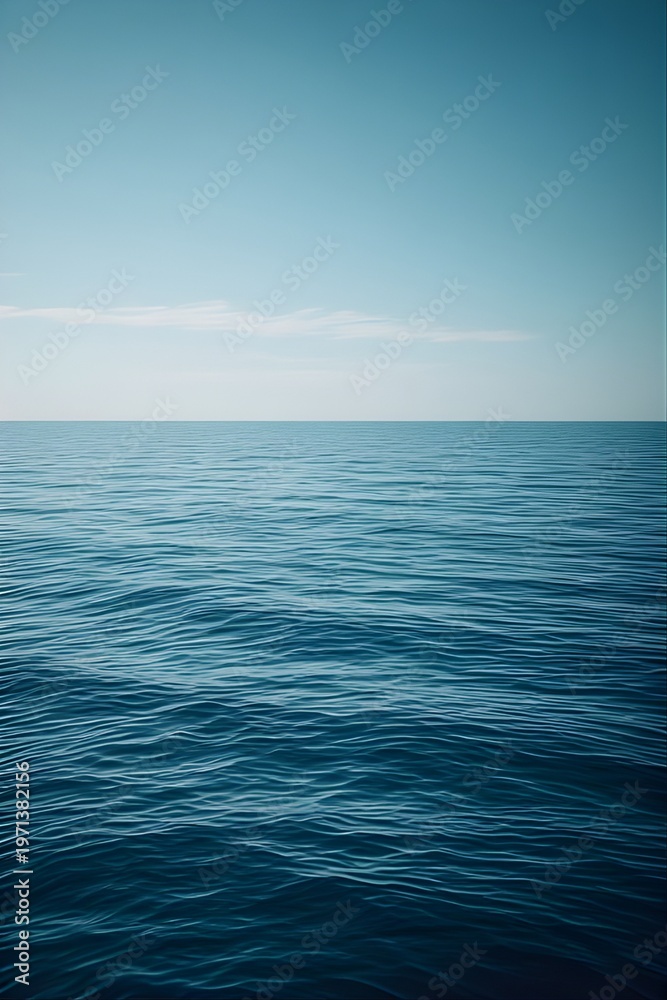 Fototapeta premium Calm ocean surface under a clear blue sky