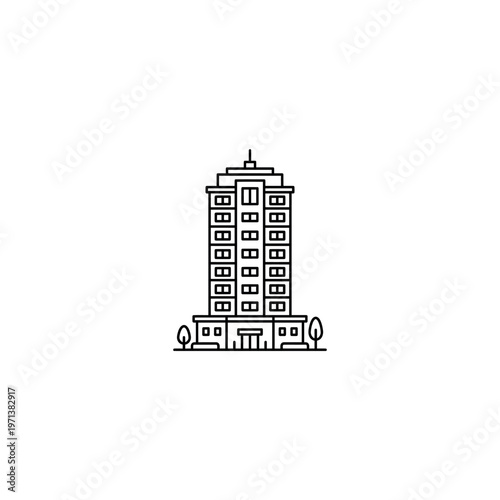 Tall building with many windows.