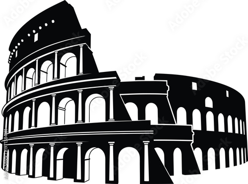 A black and white image of the colosseum