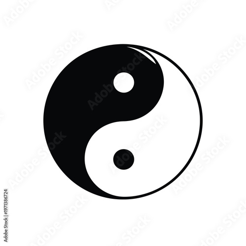Yin yang symbol vector design in a circular shape.