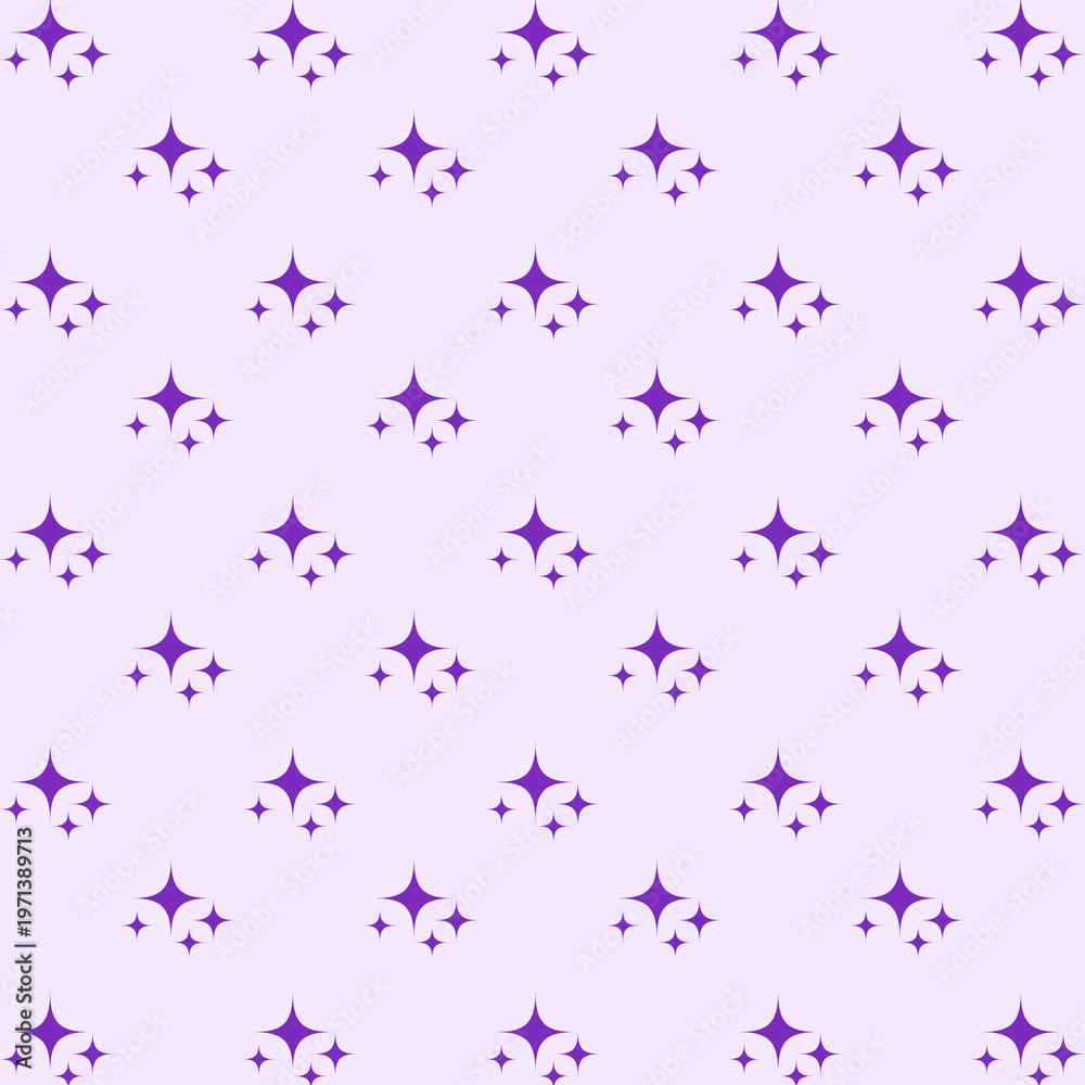 Fototapeta premium Purple star pattern on light background, seamless design