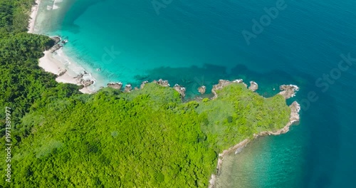 Wallpaper Mural Coastline with rocks and beach with waves. Blue sea in tropical island. El Nido, Palawan. Philippines. Torontodigital.ca