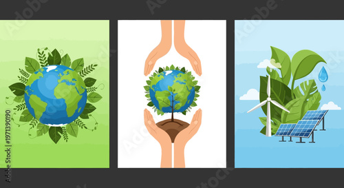 Earth care and environmental protection concepts represented by nature and sustainability icons